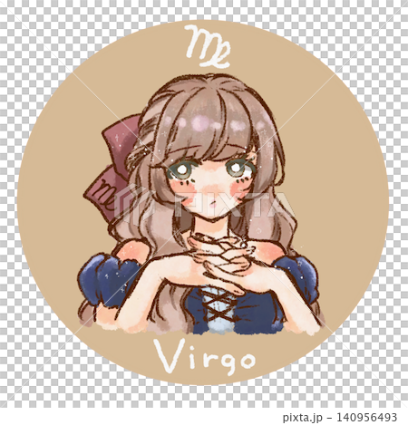 Illustration of a girl representing the Virgo zodiac sign. Illustration of a girl representing the Virgo zodiac sign. 140956493