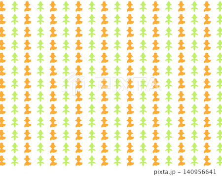 緑橙の金魚の背景素材 140956641
