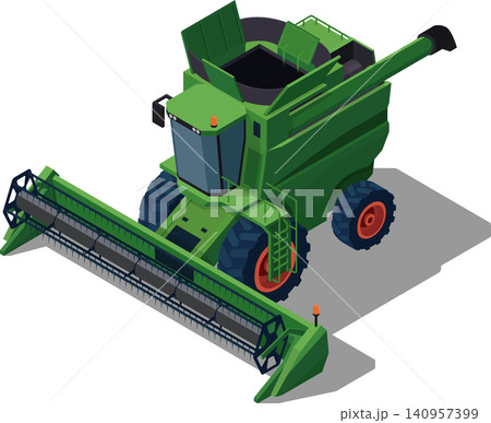Combine harvester farm equipment Combine harvester farm equipment 140957399