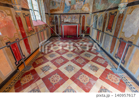 Villesavin chapel frescoes, Loire valley, France 140957617