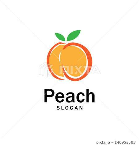 Natural Fresh Peach Illustration Design Natural Fresh Peach Illustration Design 140958303