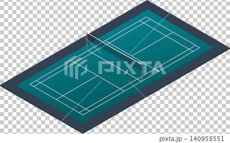 Badminton court isometric stock vector illustration 140958551
