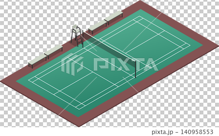Isometric badminton court vector illustration Isometric badminton court vector illustration 140958553
