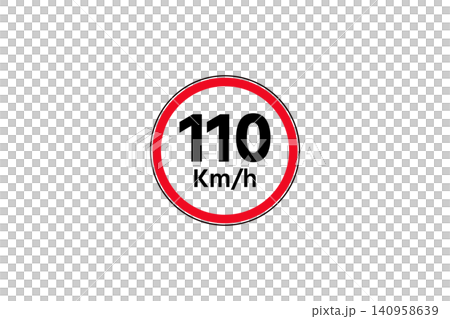 110 Kmh Speed Limit Traffic Sign Road Safety Regulation Symbol 140958639