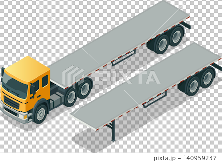 Semi truck flatbed trailer vector illustration Semi truck flatbed trailer vector illustration 140959237