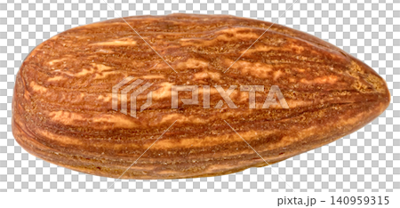 Single raw almond nut isolated. Close up shot of whole dry almond seed showing detailed texture and brown skin. High resolution food photography for healthy eating concept. Single raw almond nut isolated. Close up shot of whole dry almond seed showing detailed texture and brown skin. High resolution food photography for healthy eating concept. 140959315