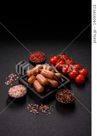 Chicken or pork grilling sausages with garlic, salt, and spices. Grilling sausages Chicken or pork grilling sausages with garlic, salt, and spices. Grilling sausages 140959518