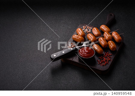 Chicken or pork grilling sausages with garlic, salt, and spices. Grilling sausages Chicken or pork grilling sausages with garlic, salt, and spices. Grilling sausages 140959548