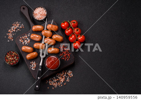 Chicken or pork grilling sausages with garlic, salt, and spices. Grilling sausages Chicken or pork grilling sausages with garlic, salt, and spices. Grilling sausages 140959556