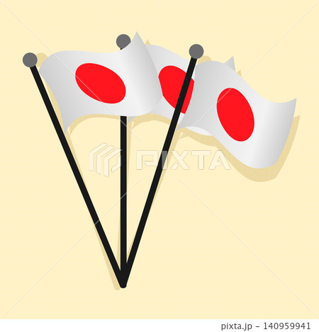 Japan Flags on Pole Element for Sports Competition and International Events Japan Flags on Pole Element for Sports Competition and International Events 140959941