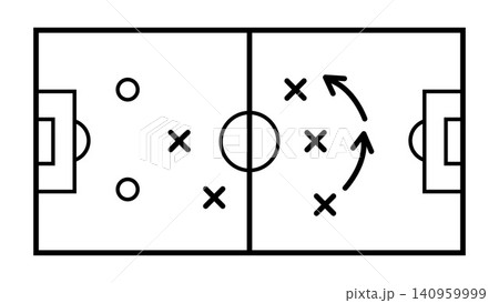 Soccer Strategy Tactics Board with Football Field Formation Diagram 140959999