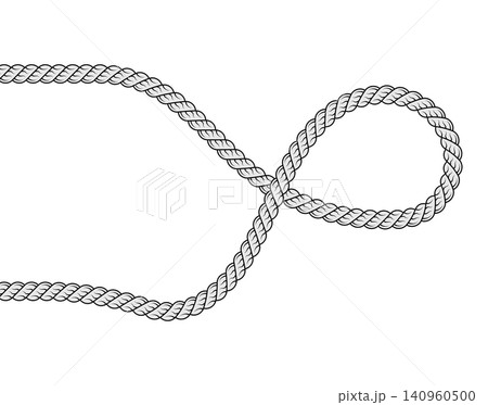 grey overlapping rope on white background, intertwined lasso vector illustration grey overlapping rope on white background, intertwined lasso vector illustration 140960500