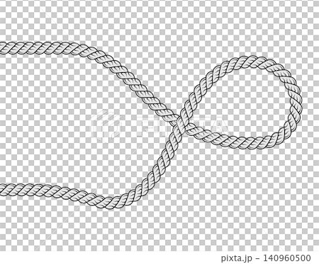 grey overlapping rope on white background, intertwined lasso vector illustration grey overlapping rope on white background, intertwined lasso vector illustration 140960500