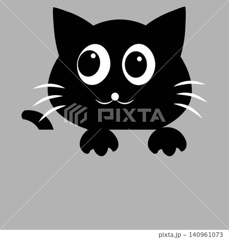 Cute Peeking Black Cat Vectors Illustration Design Cute Peeking Black Cat Vectors Illustration Design 140961073