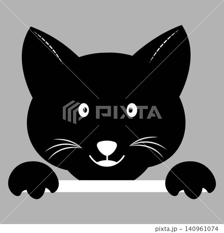 Cute Peeking Black Cat Vectors Illustration Design Cute Peeking Black Cat Vectors Illustration Design 140961074