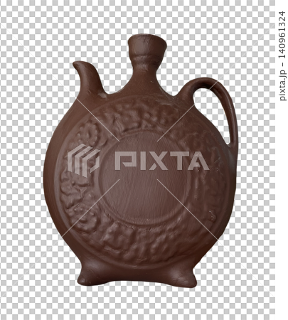 Ancient Style Clay Jug with Circle Pattern Ancient Style Clay Jug with Circle Pattern 140961324