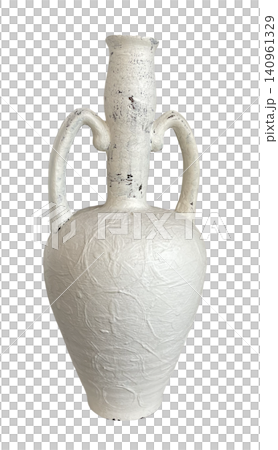 Ancient Style White Amphora Ceramic Vase 140961329