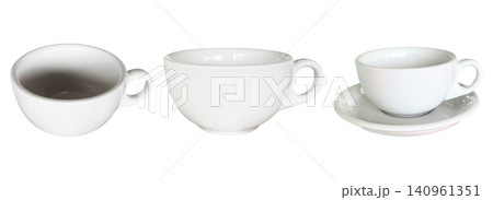 White Ceramic Coffee Cups Multi Angle Set 140961351