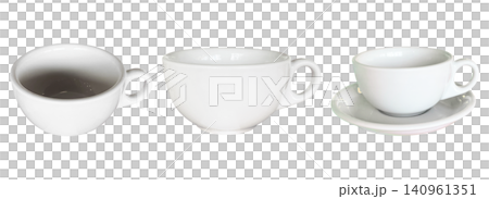 White Ceramic Coffee Cups Multi Angle Set 140961351