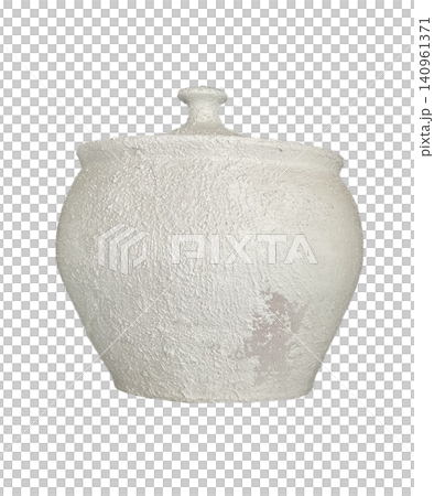Coarse White Clay Pot with Lid Coarse White Clay Pot with Lid 140961371