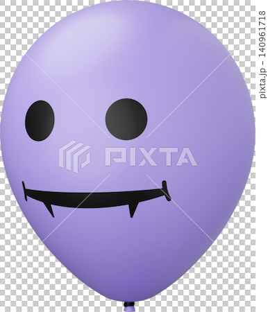 Funny Halloween balloon. White balloon with vampire face. 3d rendered illustration Funny Halloween balloon. White balloon with vampire face. 3d rendered illustration 140961718