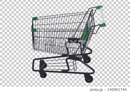 Shopping Cart on Isolated White Background, Empty Metal Trolley for Retail and Commerce, 3D Render Shopping Cart on Isolated White Background, Empty Metal Trolley for Retail and Commerce, 3D Render 140961744