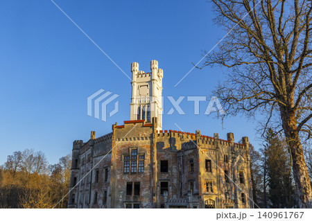 Cesky Rudolec chateau showcasing architectural contrast and decay Cesky Rudolec chateau showcasing architectural contrast and decay 140961767