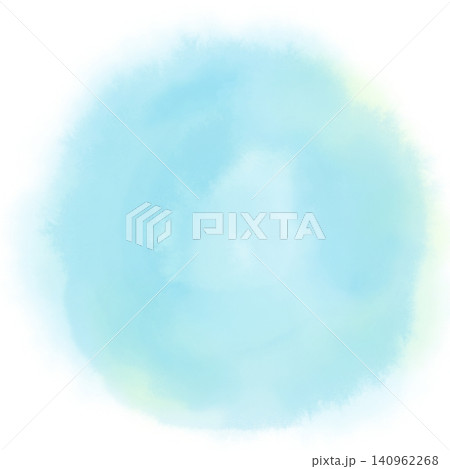 水彩で描いた水色の月のような円イラスト 水彩で描いた水色の月のような円イラスト 140962268