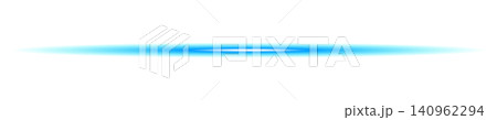 Horizontal blue neon light flare with glowing center streak isolated on a white background Horizontal blue neon light flare with glowing center streak isolated on a white background 140962294