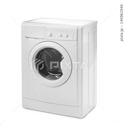 Modern washing machine isolated on white. Laundry day Modern washing machine isolated on white. Laundry day 140962940