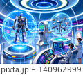末来のロボット組み立て反重力モニタ－ルーム 140962999