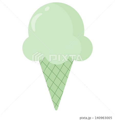Lime Green Pastel Ice Cream Cone Vector Lime Green Pastel Ice Cream Cone Vector 140963005