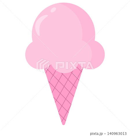 Rose Pink Pastel Ice Cream Cone Vector Rose Pink Pastel Ice Cream Cone Vector 140963013