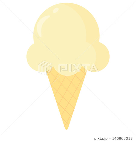 Yellow Pastel Ice Cream Cone Vector Illustration Yellow Pastel Ice Cream Cone Vector Illustration 140963015