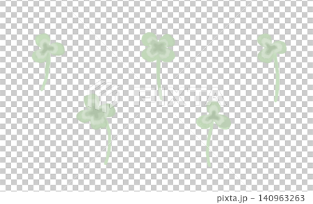Watercolor-style clover vector illustration set: three-leaf and four-leaf clover Watercolor-style clover vector illustration set: three-leaf and four-leaf clover 140963263