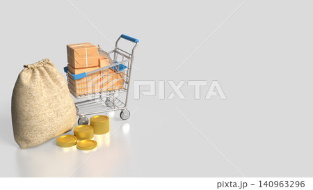 Online Shopping Budget And Savings Concept 3d render. Online Shopping Budget And Savings Concept 3d render. 140963296