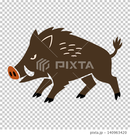 Running boar cartoon vector illustration for wildlife poster and educational material Running boar cartoon vector illustration for wildlife poster and educational material 140963420