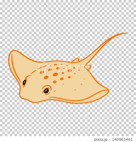 Spotted stingray cartoon illustration for marine life educational materials 140963481