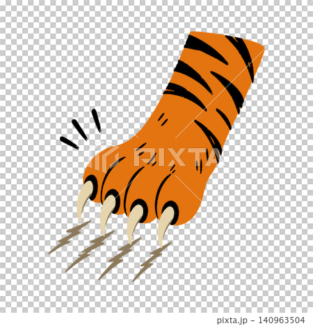 Tiger paw print seamless repeat pattern in bold vector style for textile and fabric Tiger paw print seamless repeat pattern in bold vector style for textile and fabric 140963504