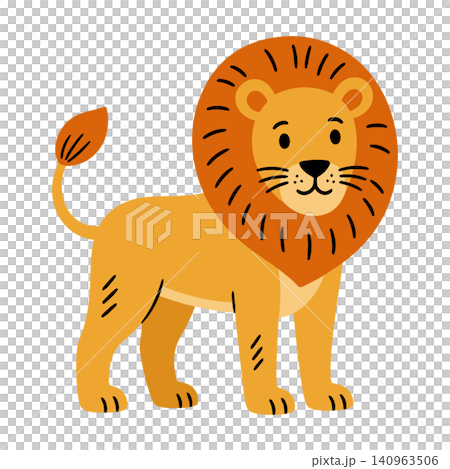 Lion cartoon character illustration in flat vector style for kids Lion cartoon character illustration in flat vector style for kids 140963506