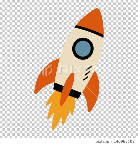 Rocket ship in flat vector style for kids education and space poster Rocket ship in flat vector style for kids education and space poster 140963508