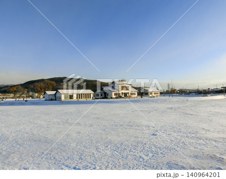 高槻市　安満遺跡公園の雪景色 140964201