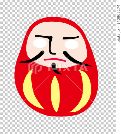 A simple vector illustration of a red Daruma doll with no eyes drawn. A simple vector illustration of a red Daruma doll with no eyes drawn. 140965174