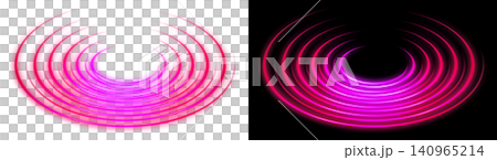 Pink neon ring tunnel with a transparent background and swirling, portal-shaped light. Pink neon ring tunnel with a transparent background and swirling, portal-shaped light. 140965214