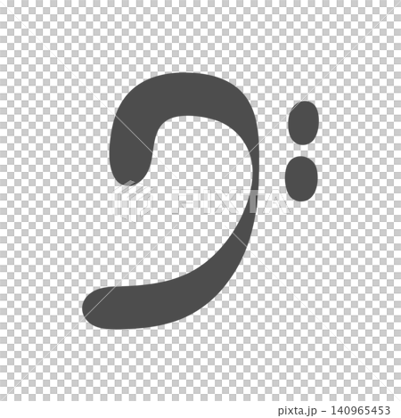 Loose musical notes, hand-drawn bass clef. Loose musical notes, hand-drawn bass clef. 140965453