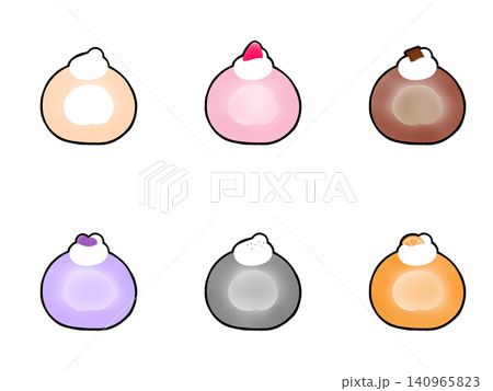 ロールケーキのイラストセット ロールケーキのイラストセット 140965823