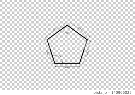 Pentagon diagram showing dimensions, edge lengths and a marked 108 degree interior angle a minimal technical illustration for geometry, engineering, architecture and educational use Pentagon diagram showing dimensions, edge lengths and a marked 108 degree interior angle a minimal technical illustration for geometry, engineering, architecture and educational use 140966023