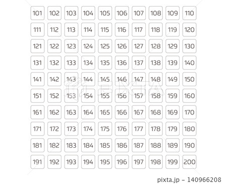 正方形を使った数字のデザイン 101~200 140966208