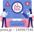 Business Team Analyzing Business Risk Dashboard 140967546