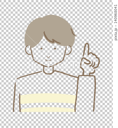 Male pointing, upper body Male pointing, upper body 140968041